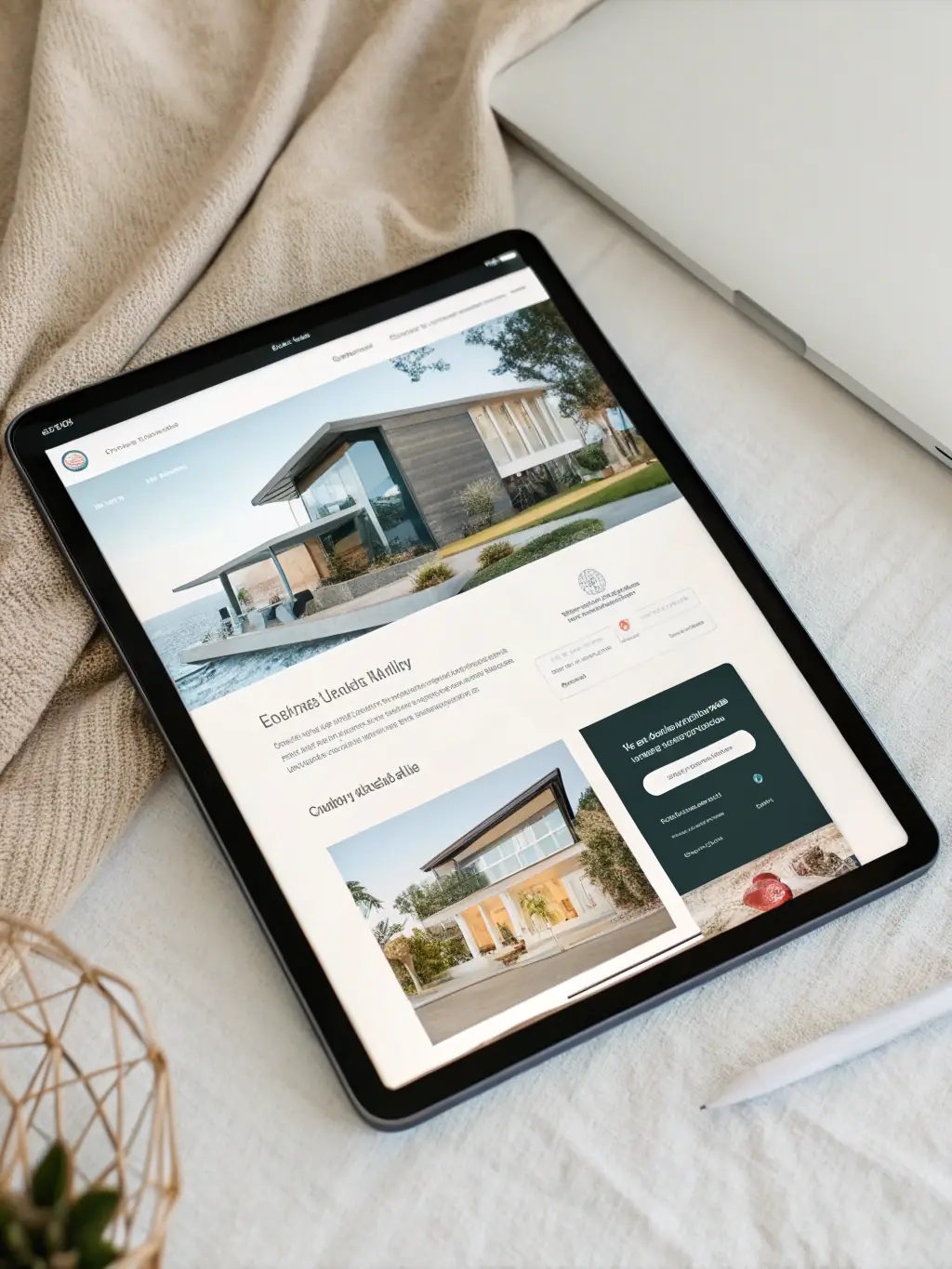 Image of a clean, modern website design showcasing a local Swiss business, highlighting its products and services with clear call-to-action buttons.
