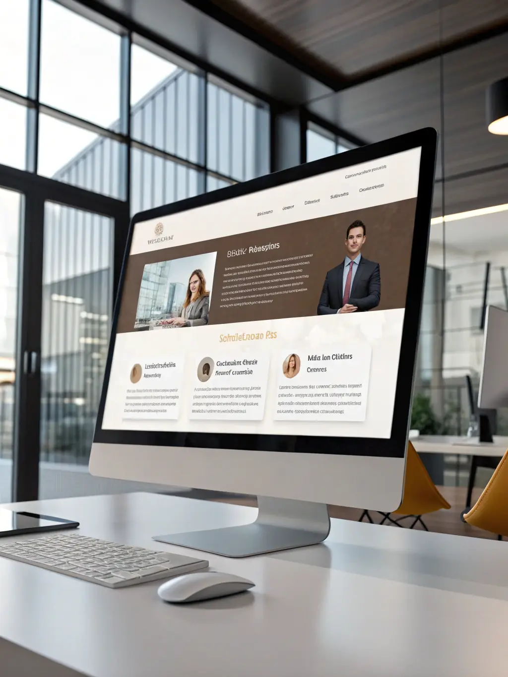 A professional website design for a business consultant, highlighting services and client testimonials, demonstrating gevdigital's ability to build credible online presences.