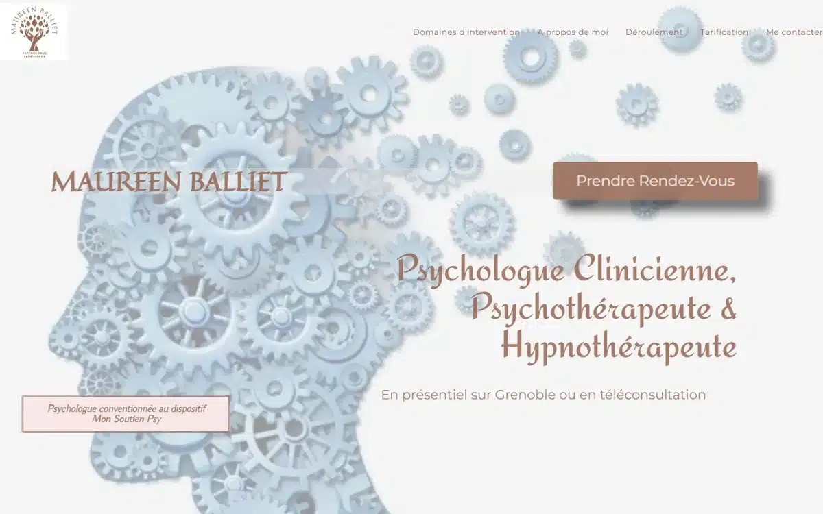 Accueil du site de Maureen Balliet, psychologue clinicienne — réalisation GEVdigital